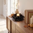 thumbnail image 6 of Sahpxhe Black Maple Leaf Candle Ring Wreath Halloween Decoration,Artificial Fall Table Centerpiece for Home Kitchen Table Centerpieces Wall Decor,12.2x12.2in Black-A, 6 of 7