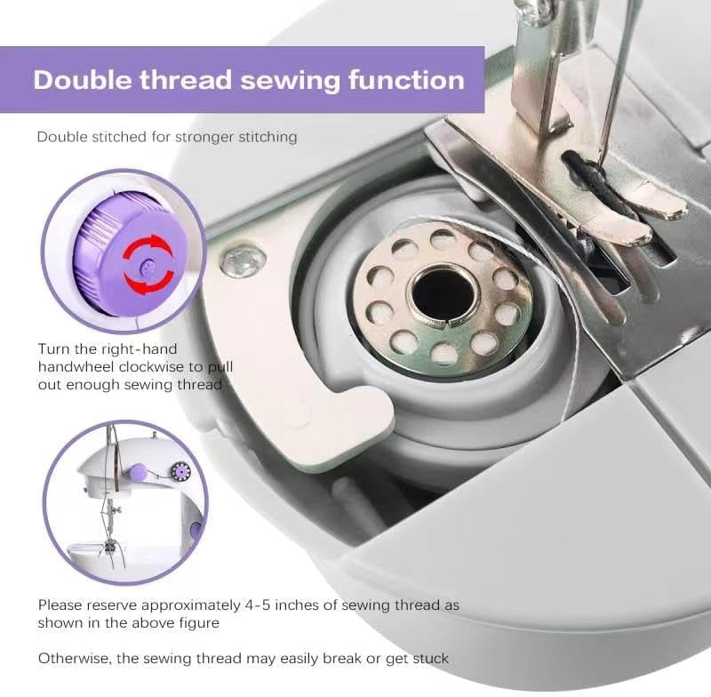 Mini Sewing Machine with Extension Table, Portable Dual Speed Sewing Machine for Beginners, Best Gift for Adults and Kids Women Household