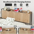 thumbnail image 4 of King Size Headboard Only with Outlets, Wall Mount Wood Fluted Headboard with Storage, Height Adjustable, Storage Rack, Sturdy and Stable, Easy Assembly(Oak, King), 4 of 7