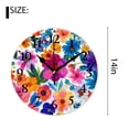 thumbnail image 2 of 14 Inch Wall Clock Battery Operated Silent Clock Decorative for Office, Kitchen, Outdoor, Living Room，Red Corn Poppy Purple Flower Plant Lovely, 2 of 4
