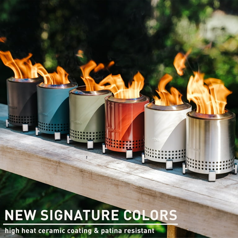 Solo Stove Mesa Tabletop Fire Pit with Stand | Low Smoke Outdoor Mini Fire  for Urban u0026 Suburbs | Fueled by Pellets or Wood, Safe Burning, Stainless  Steel, With Travel Bag, 6.9
