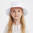 thumbnail image 2 of NIEWTR Summer Beach Hats Baby Sun Hat Toddler Summer UPF 50+ Sun Protective Bucket Hat Wide Brim Beach Hats for Baby Boys Girls 0-6 Years（White,6-10 Years), 2 of 5