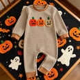 thumbnail image 2 of 3-6 Months Preemie Halloween Baby Fall/Winter Long Sleeved Dress Boys And Girls Baby Romper Pajamas Crawling Clothes, 2 of 7