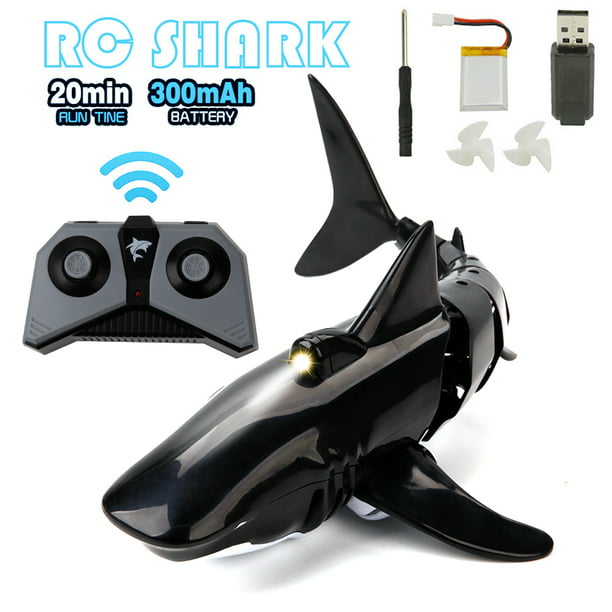 Waterproof Remote Control Mini Shark Electric Toy RC Boat Swinging ...