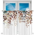 thumbnail image 6 of Short Tier Curtains for Kitchen Bathroom, Retro Multi-Colored Leaves Cafe Curtains, Polyester Soft Airy Kitchen Sink Curtains with Kitchen Bathroom Window Curtains, 39" x 27.5", 2 Panels, 6 of 6