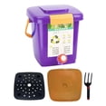 thumbnail image 2 of Almencla Kitchen Compost Bucket Composting Recycle Bucket Tight Buckle Stronger Load Bearing Garbage Can Waste Bin for Home Countertop With Fork, 2 of 8