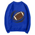 thumbnail image 7 of Game Day Sweatshirt for Women Long Sleeve Crew Neck Baggy Plain Football Season Shirts Loose Fit Basic Tee Womens Baseball Shirt Football Print Sports Tunic Tops Heart Graphic Rugby Shirt Gift Blue, 7 of 7