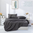 thumbnail image 5 of LBRO2M Bed Sheets Set, 1800 Series Hotel Luxury Double Brushed Soft Microfiber Sheets, Deep Pocket 4-Piece, Queen, Dark Grey, 5 of 8