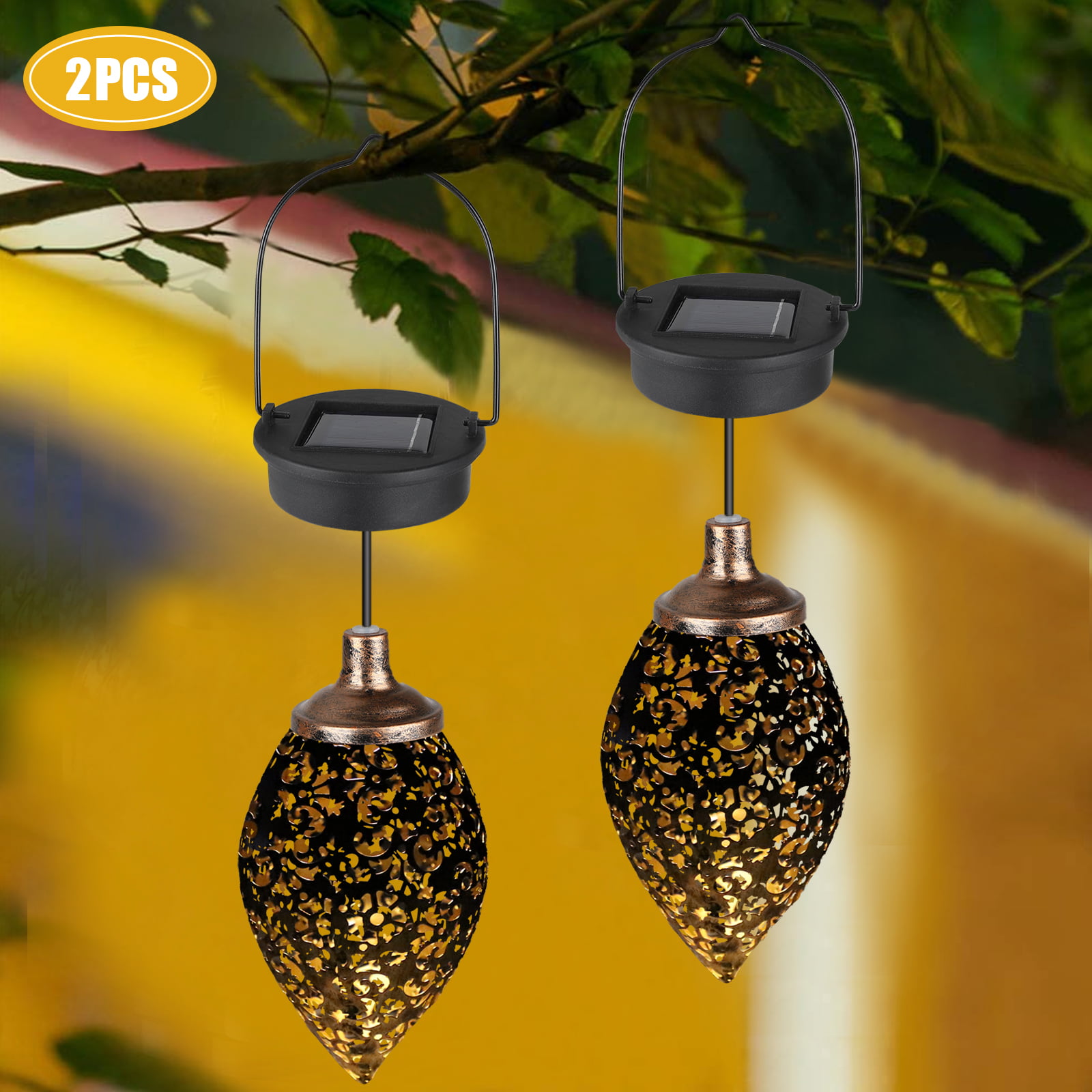 30 LED Solar Powered Hanging Lantern Lights Outdoor Garden Table Lamp Waterproof