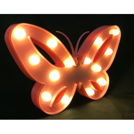 Butterfly Light Shades For Children Pink Butterfly LED Light with 14 lights. Accent any room, kids night light, event deocration, party. Product Size: W: 10