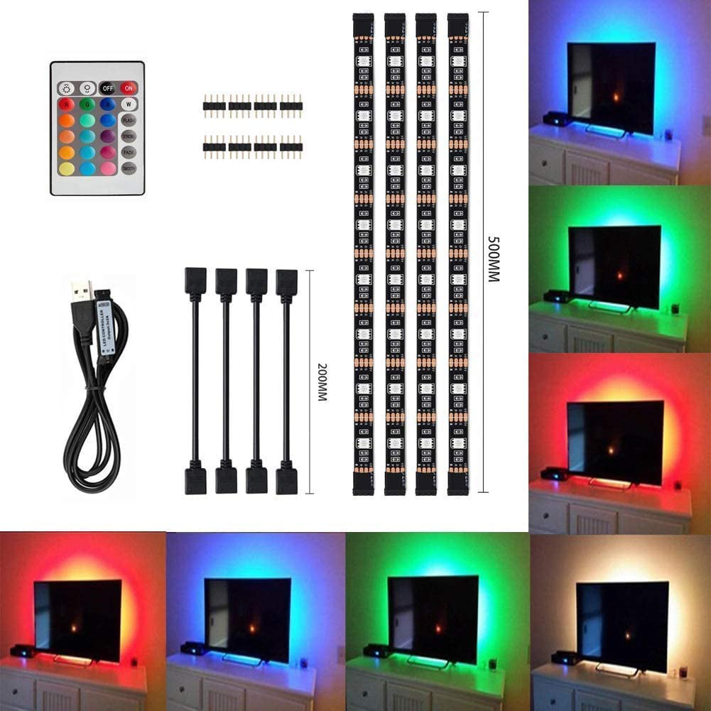 LED Strip Light RGB White Mood Light Kit TV Back Light USB Battery Powered DC 5V