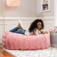 thumbnail image 3 of Jaxx Sofa Saxx Bean Bag Couch - 4 Foot - Faux Fur, Rose Quartz, 3 of 4