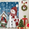 thumbnail image 5 of Christmas Shower Curtains for Bathroom, Red Hat Snowman Xmas Cardinal Bird House Blue Ombre Waterproof Fabric Shower Curtain for Bathroom Bathtub Decoration, Machine Washable, 60"x72", 5 of 9