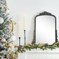 thumbnail image 4 of EGHOME Traditional Antiqued Black Ornate Frame Arch Mantel Vanity Rectangle Wall Mounted Mirror 30x34", 4 of 7