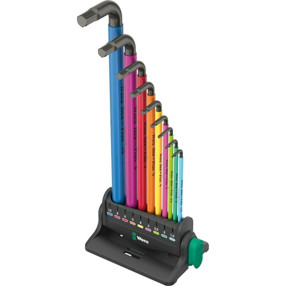 Juego de llaves Wera 950/9 HEX-PLUS de 3 llaves en L métricas negras y láser