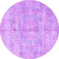 thumbnail image 1 of Ahgly Company Indoor Round Abstract Purple Modern Area Rugs, 8' Round, 1 of 4