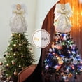 thumbnail image 4 of Angel Tree Topper with Feather Wings and Skirt, Christmas Tree Topper with LED Light for Tree Toppers Holiday Ornament Decorations, 4 of 7