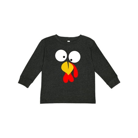

Inktastic Thanksgiving Goofy Turkey Face Boys or Girls Long Sleeve Toddler T-Shirt