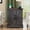 Grey, variant on Farmhouse End Table with Charging Station, Rustic Wood Nightstand with Adjustable Shelf, 19.6"W Versatile Walnut Sofa Side Table with Barn Doors & Retro Hinges, White