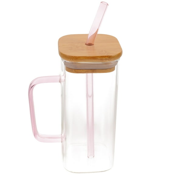 WESIEVYA 1Pcs Heat Resistant Water Bottle With Straw Pink For Home Use Households