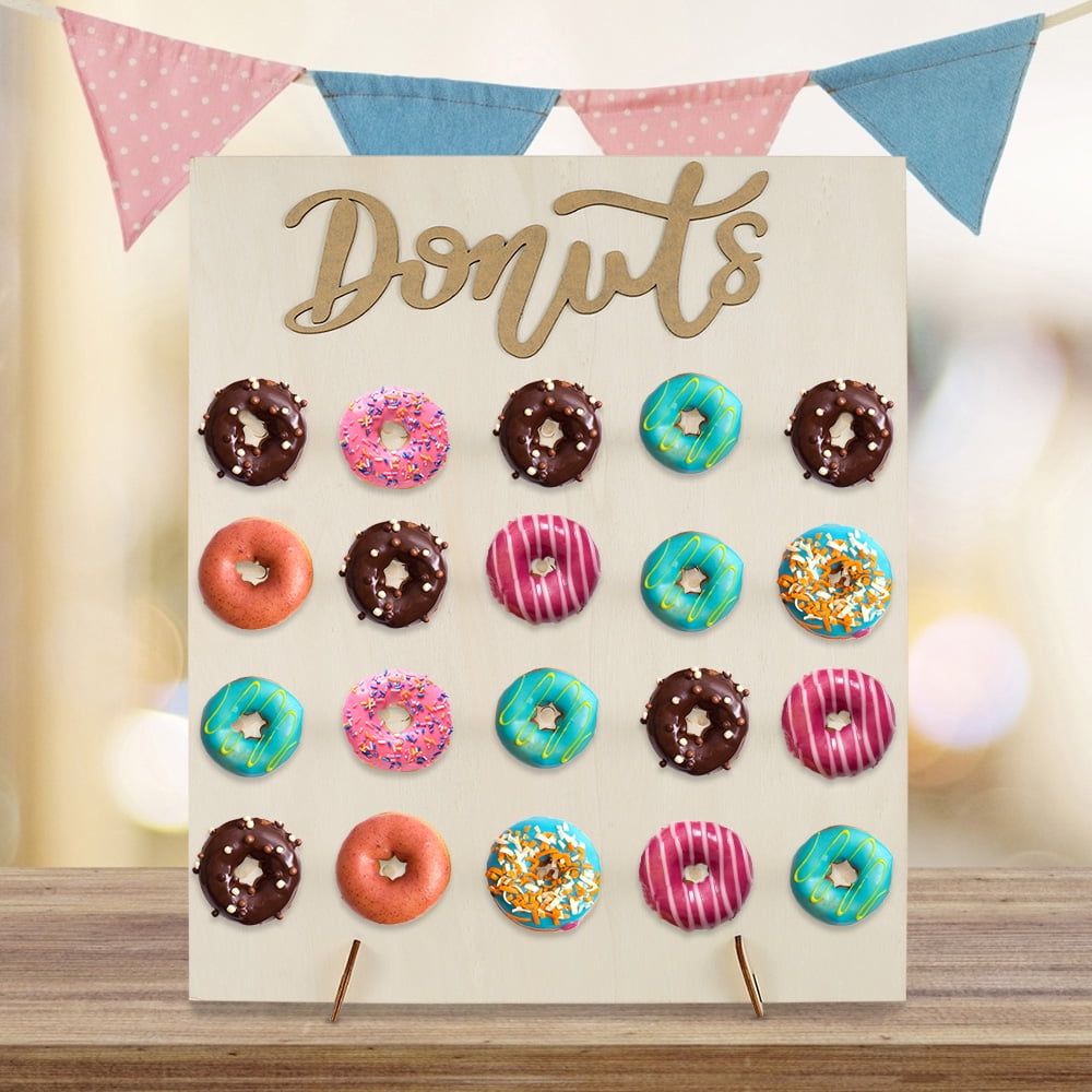 Details about   Donut Display Stand Wooden Doughnut Board Reusable Donuts Rack Holder 