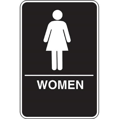 Hillman Group 844153 6 x 9 in. Black & White Plastic Womens Restroom ...