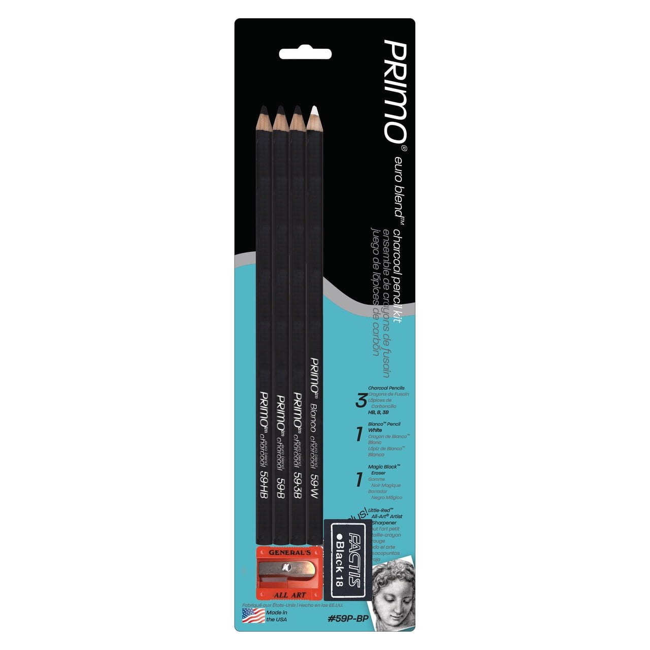 General Pencil Primo Euro Blend Charcoal Pencil Kit