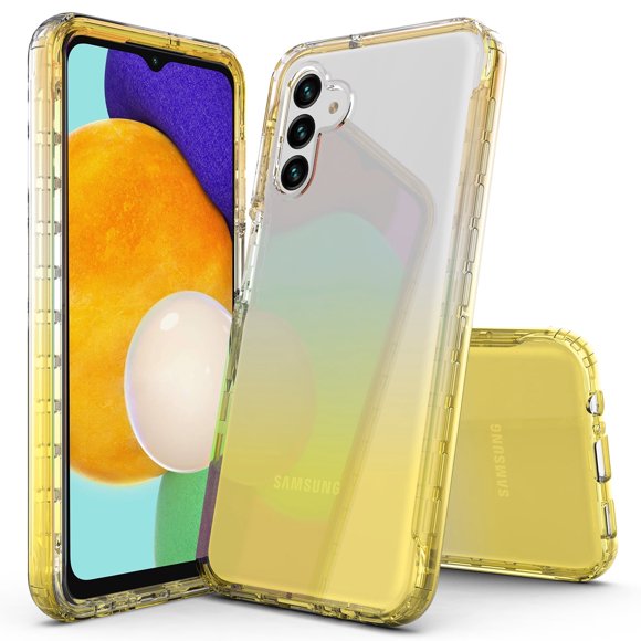 Samsung Galaxy A13 5G Case, Rosebono Hybrid Gradient Transparent Soft TPU Clear Skin Cover Case For Samsung Galaxy A13 5G (Yellow)