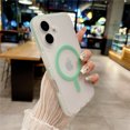thumbnail image 1 of Translucent Matte For Magsafe Magnetic Wireless Charge Case For iPhone 16 Pro Max 15 14 13 12 Soft Jelly Bumper Shockproof Cover Cyan For iPhone 12 ProMax, 1 of 6