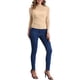 thumbnail image 2 of INSPIRAR CHIC Top de Malla para Mujer de Manga Larga Sólido con Cuello Alto Panel Transparente y Fruncido L Melocotones, 2 of 6