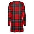 thumbnail image 4 of BODOAO Women's Casual Lightweight Cardigan Long Sleeve Open Front with Pockets Soft Open Front Cardigan Solid Color Outwear Plaid Print Cardigan Loose Midi Coat Outerwear for Home Holiday Red 3Xl, 4 of 5