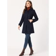 thumbnail image 3 of Chaqueta de Invierno Allegra K Con Cuello Peter Pan Para Mujer Azul Marino M, 3 of 6