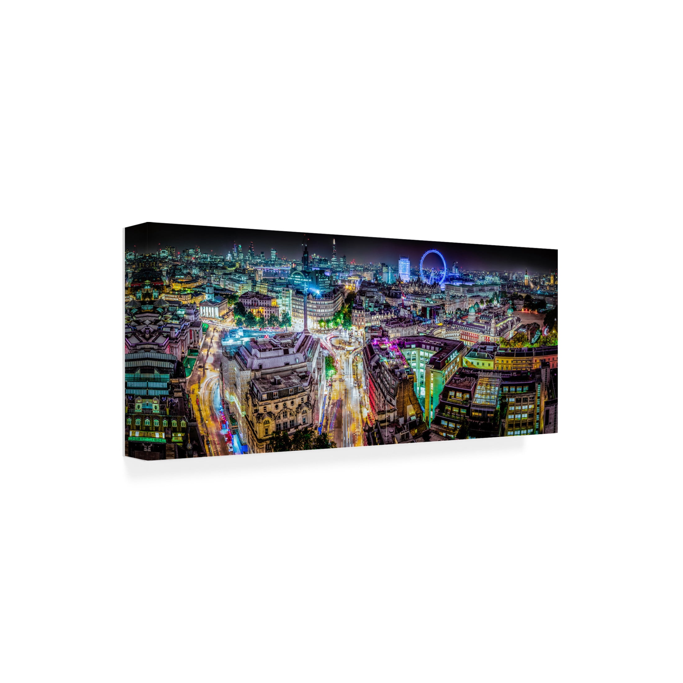 Canvas Wall Art - Stewart Marsden 'Psychedelic London' Wall Art for Living Room, Bedroom, or Office D?cor by Trademark Fine Art - 24 x 10 Inches