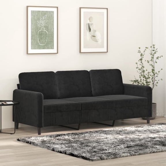 Casafoyer 3-Seater Sofa Black 70.9" Velvet