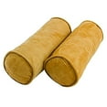 thumbnail image 2 of Blazing Needles Corded Microsuede Bolster Pillows (Set of 2), 20" x 8", Lemon, 2 of 2