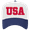 Royal/White, variant on Patriot Pride Mens Embroidered Otto Cap 5 Panel Mid Profile Baseball Cap - Bold USA With Side Flag Design, Royal/Natural