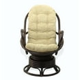 thumbnail image 3 of Java Swivel Rocking Lounge Chair Natural Handmade Rattan Wicker with Cream Cushion, Dark Brown, 3 of 5
