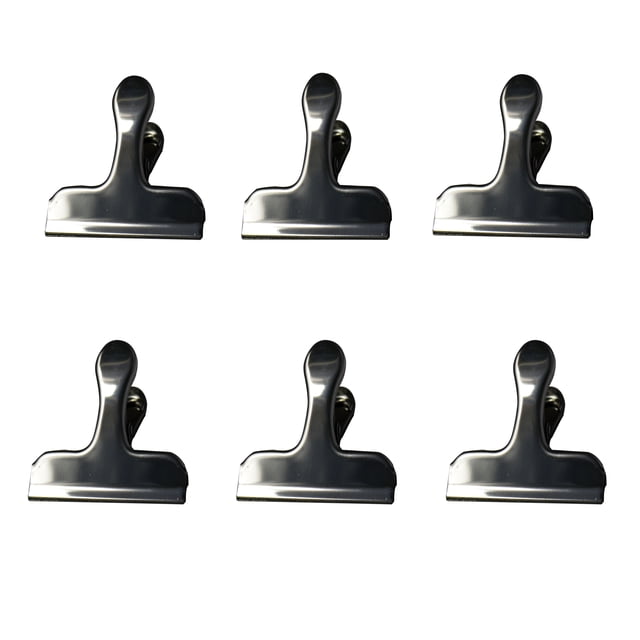 EQCOTWEA 6pcs Bag Clips Binder Clips Food Snack Clips Stainless Steel