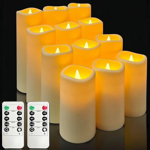 4-Pack Colorful Remote Control LED Flameless Candles, 4 5 6 7 in