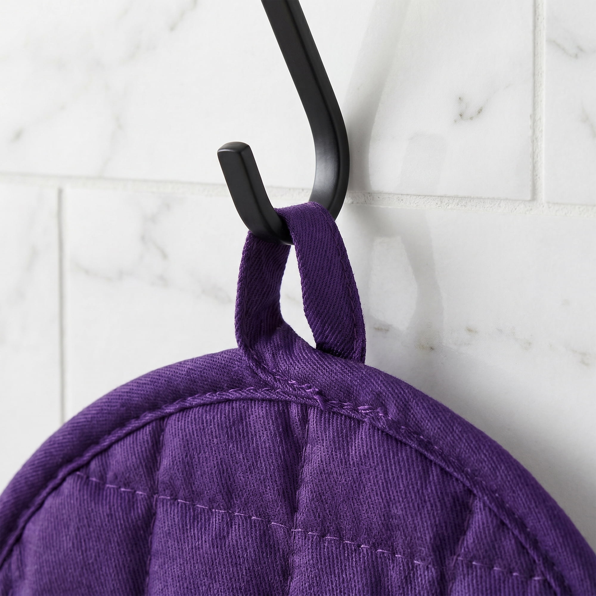 Unique Bargains 2 Pcs Pot Holders Heat Resistant Trivets Non Slip Hot Pads for Kitchen Purple blue 7.1"x7.1"