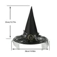 thumbnail image 2 of CUZIBR Girls Kids Pointed Witch Hat With Belt Buckle Tassel Mesh Halloween Cosplay Party Costume Accessory For Kids Dress-Up Accessories,Gold-4,One Size, 2 of 3