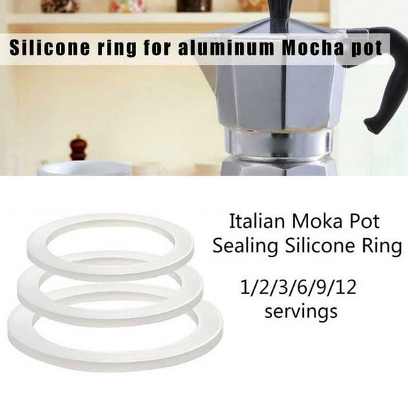 Replacement Gasket Seal for Coffee Espresso Moka Stove Pot Top Silicone Rubber for Italian Espresso Aluminum Moka PotCups