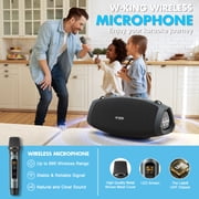 W-KING (120W PEAK)70W Portable Loud Bluetooth Speakers with Wireless Microphone, Waterproof Outdoor Wireless Bluetooth