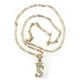 thumbnail image 2 of Cadena y dije de brillos con corona de oro laminado letra S, 2 of 7