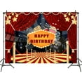 thumbnail image 2 of 9 x 6 ft Movie Night Backdrop for Birthday Party Backdrop Red Carpet Night Lights Movie Theme Banner Background Photography Birthday Party Decorations Banner Photo Booth Props, 2 of 5