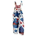 thumbnail image 2 of DDAPJ pyju Womens Independence Day Jumpsuit Distressed American Flag Print Sleeveless Baggy Overalls Linen Summer Rompers with Pockets Limited Time Sales White XXL, 2 of 5