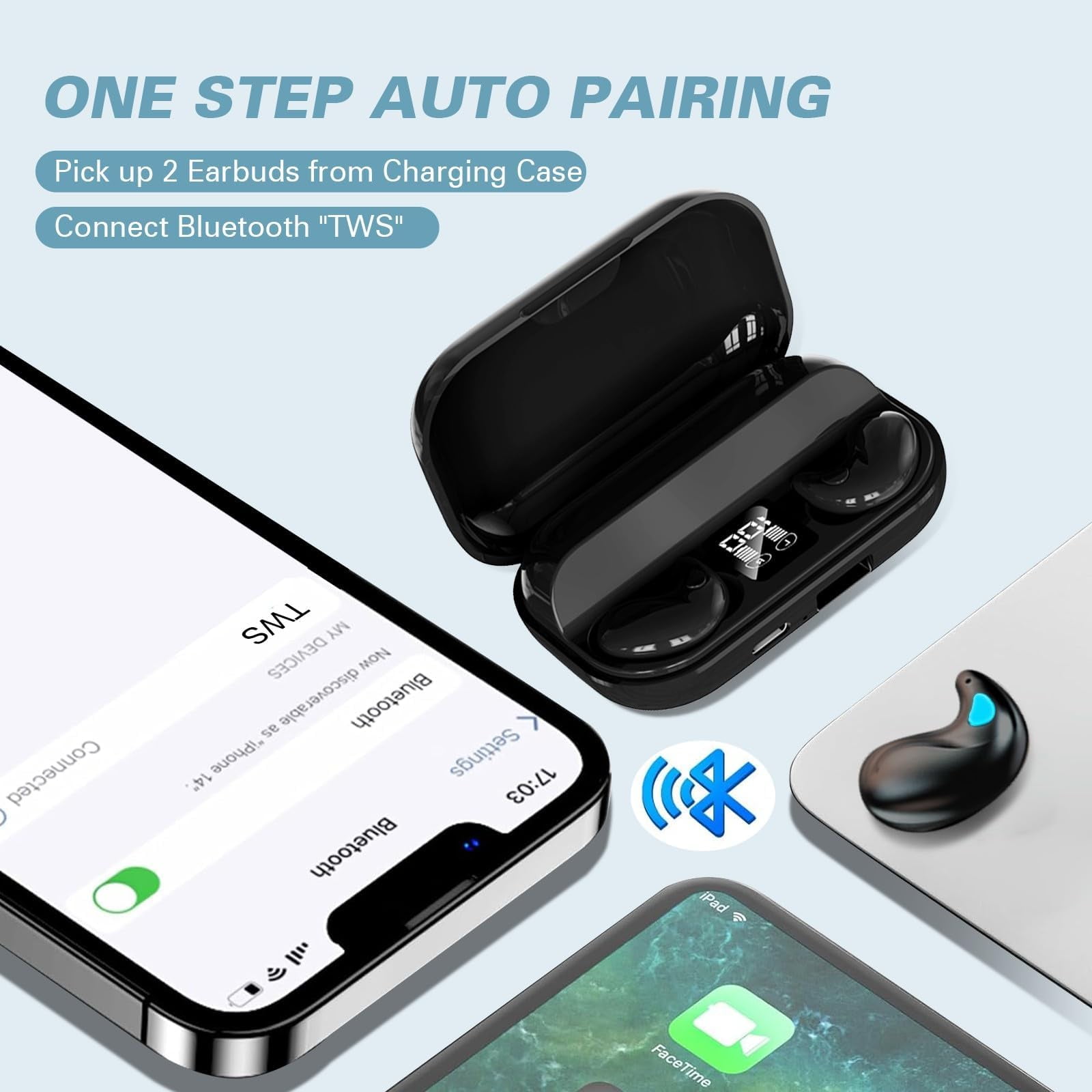 Invisible Sleep Wireless Earphone IPX5 Waterproof Thin Invisible Sleep Earbuds for Side Sleepers Sleep Ear Buds Smallest Tiny Small Mini Discreet Earbud for Sleeping Invisible Headphones