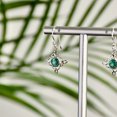 thumbnail image 1 of Celtic Knot Emerald Earrings, May Birthstone 925 Sterling Silver Dangle Earring, 1 of 4