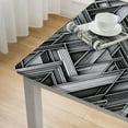 thumbnail image 5 of HAOXIT Waterproof Black and White Geometric Stripe Tablecloth - Perfect for Picnics 54''x54'', 5 of 8