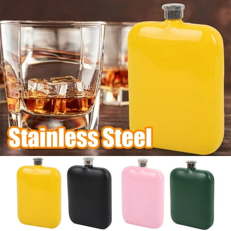 

Travelwant 160ml Water Bottle Stainless Steel Solid Color Rectangle Liquor Bottle for Traveling Portable Water Bottle Whiskey Flasks for Liquor for Men Flask Gift Sets for Groomsmen